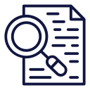 magnifying glass on paper icon